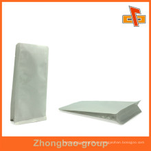 Impreso Papel Kraft Blanco Stand up Metalizado VMPET / Al Foil Bolsa Bolsa Gusset lateral